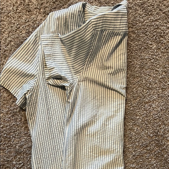 Express Men's Striped Light Blue Shirt - Picture 3 of 3